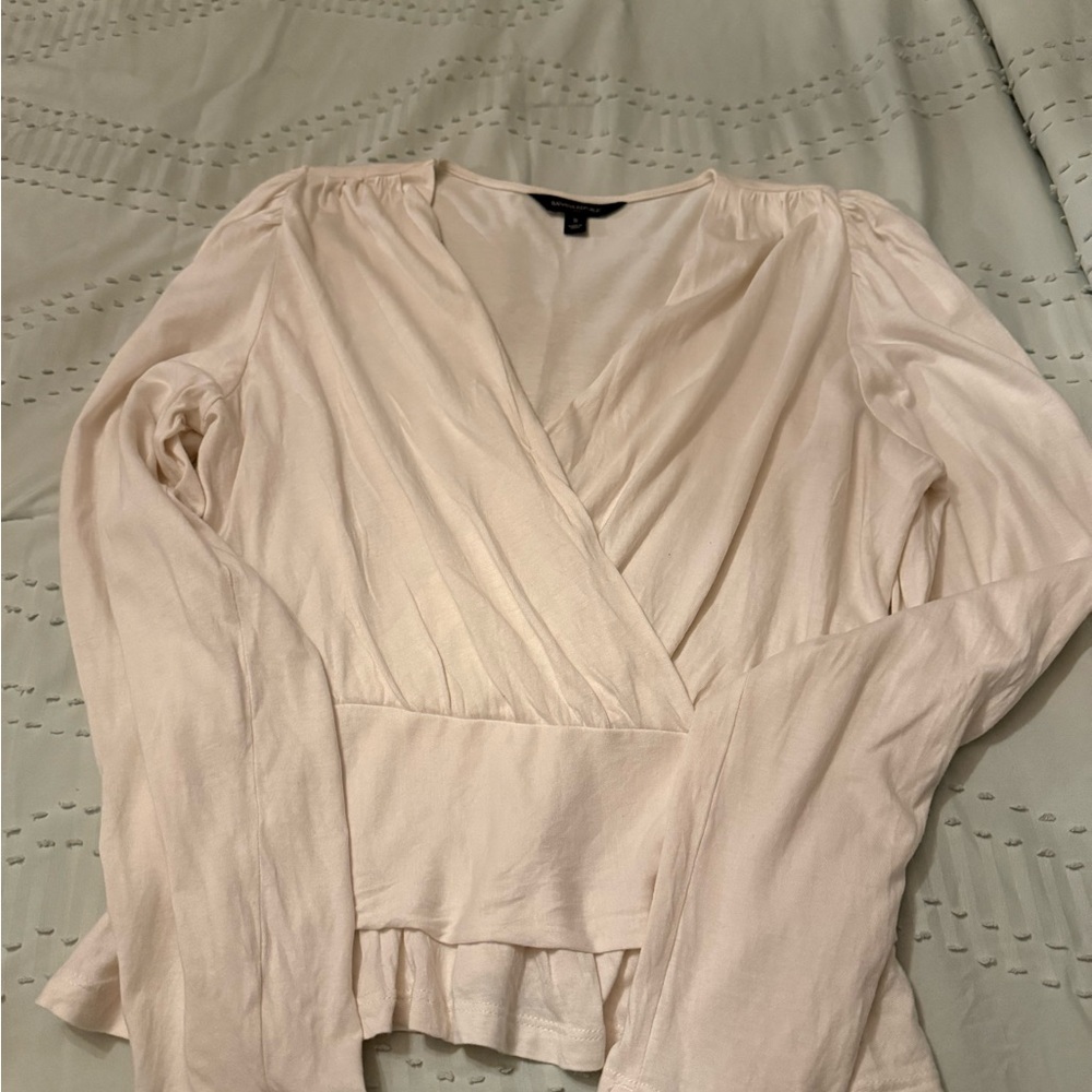 Banana Republic Cream Wrap Blouse
